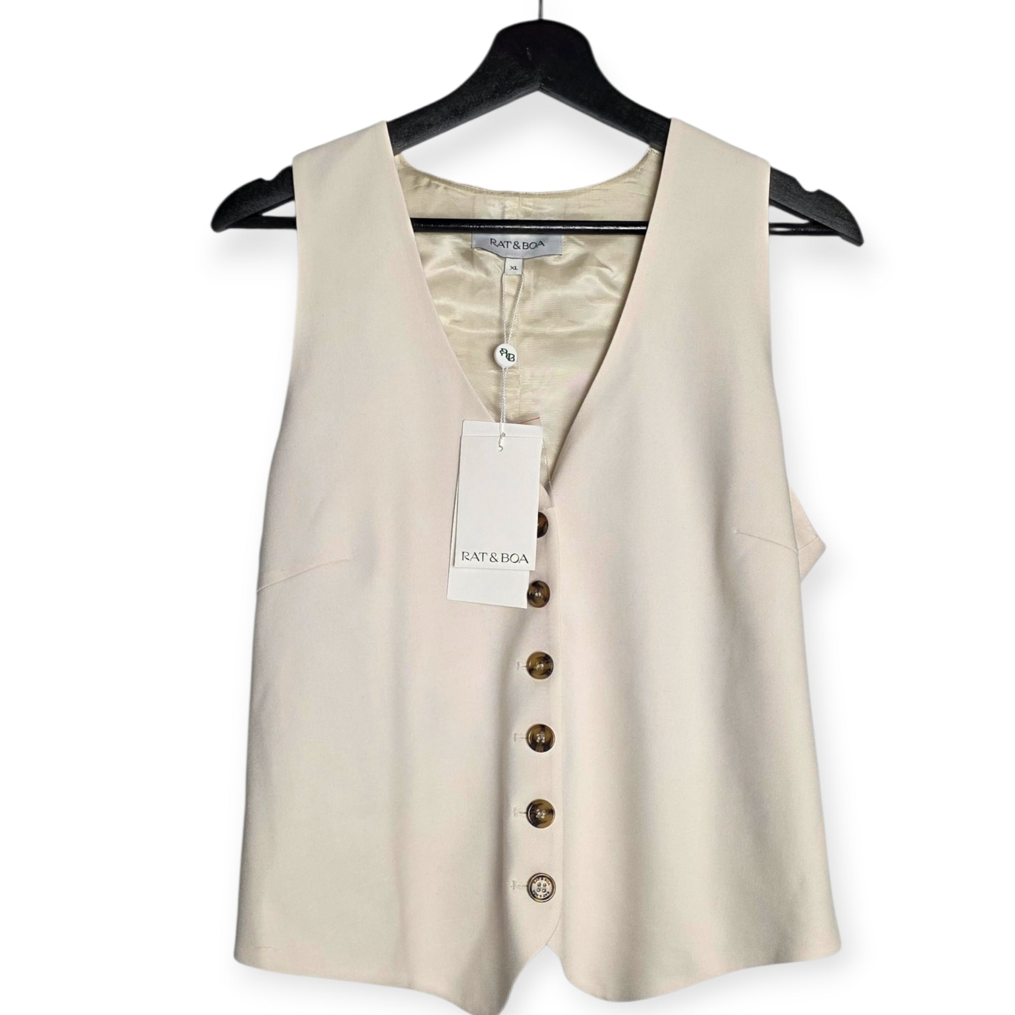 Rat & Boa Blanca waistcoat gilet vest creme xl 42 tweedehands dames designer