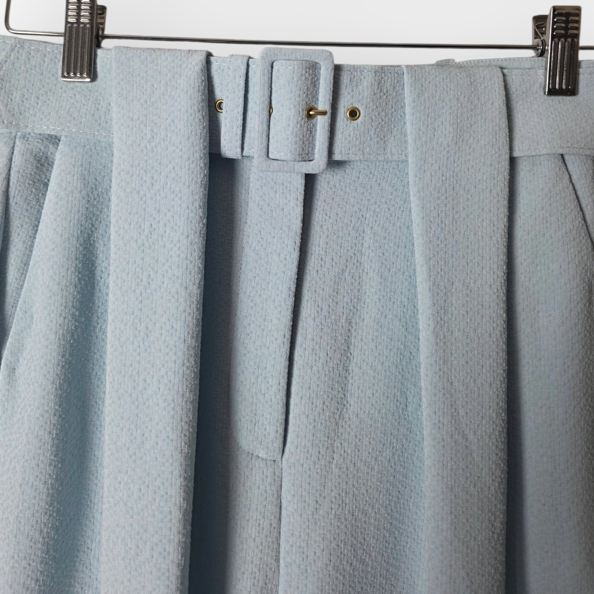 Emilia Wickstead dames waffle pantalon broek blauw S 36 tweedehands designer dames