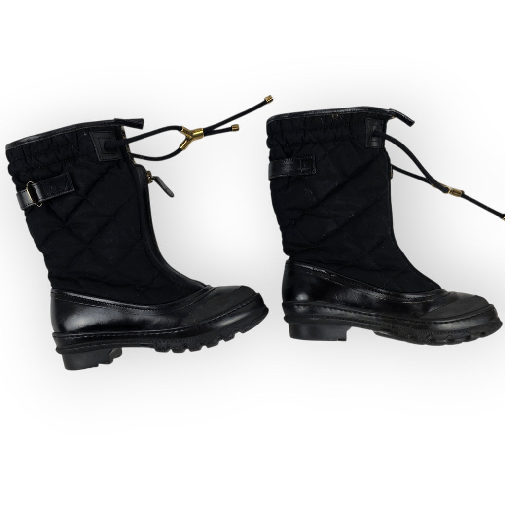 Burberry winterlaarzen moonboots zwart maat 36 rubber  tweedehands dames designer