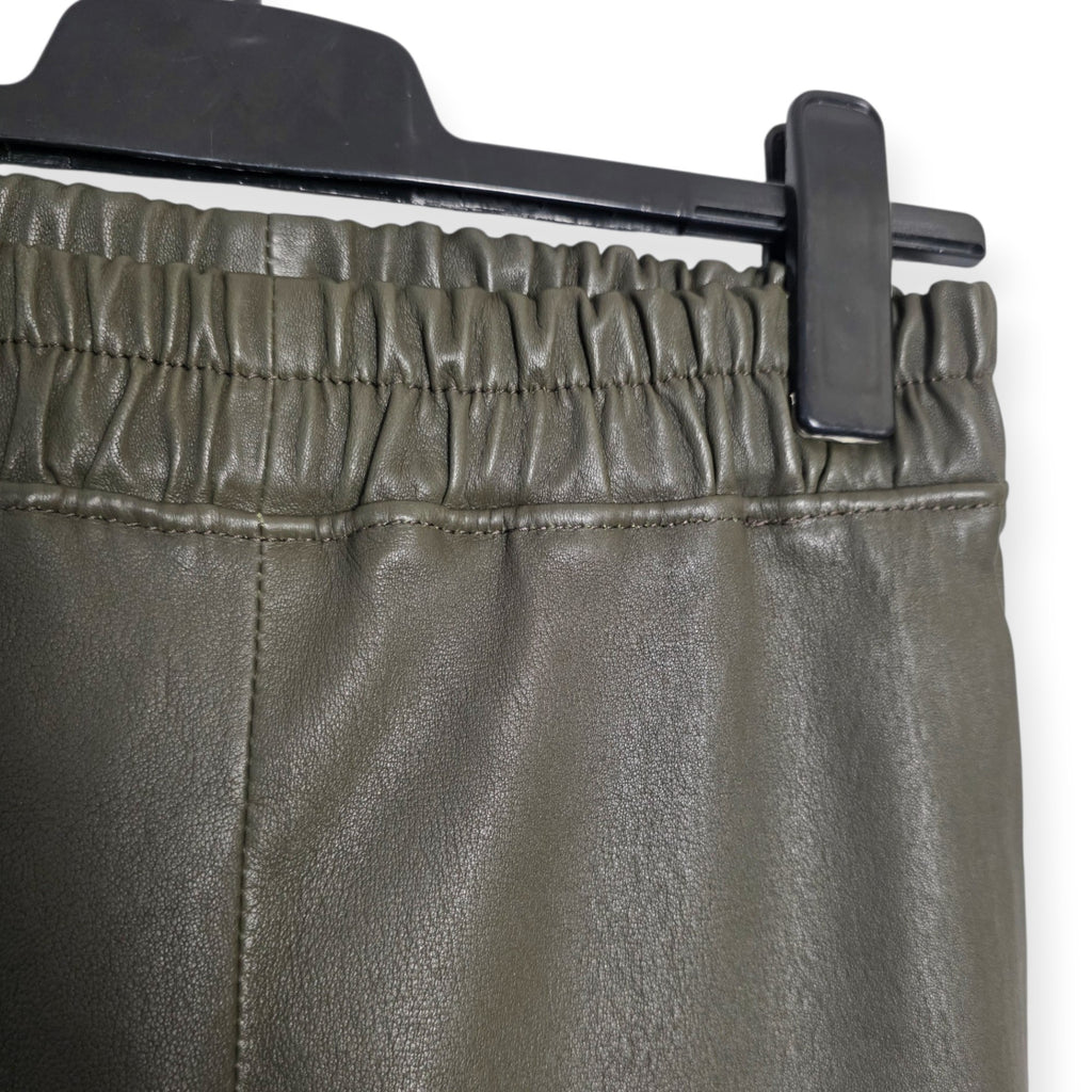 Enes leren slim fit broek khaki groen s 36 tweedehands designer dames