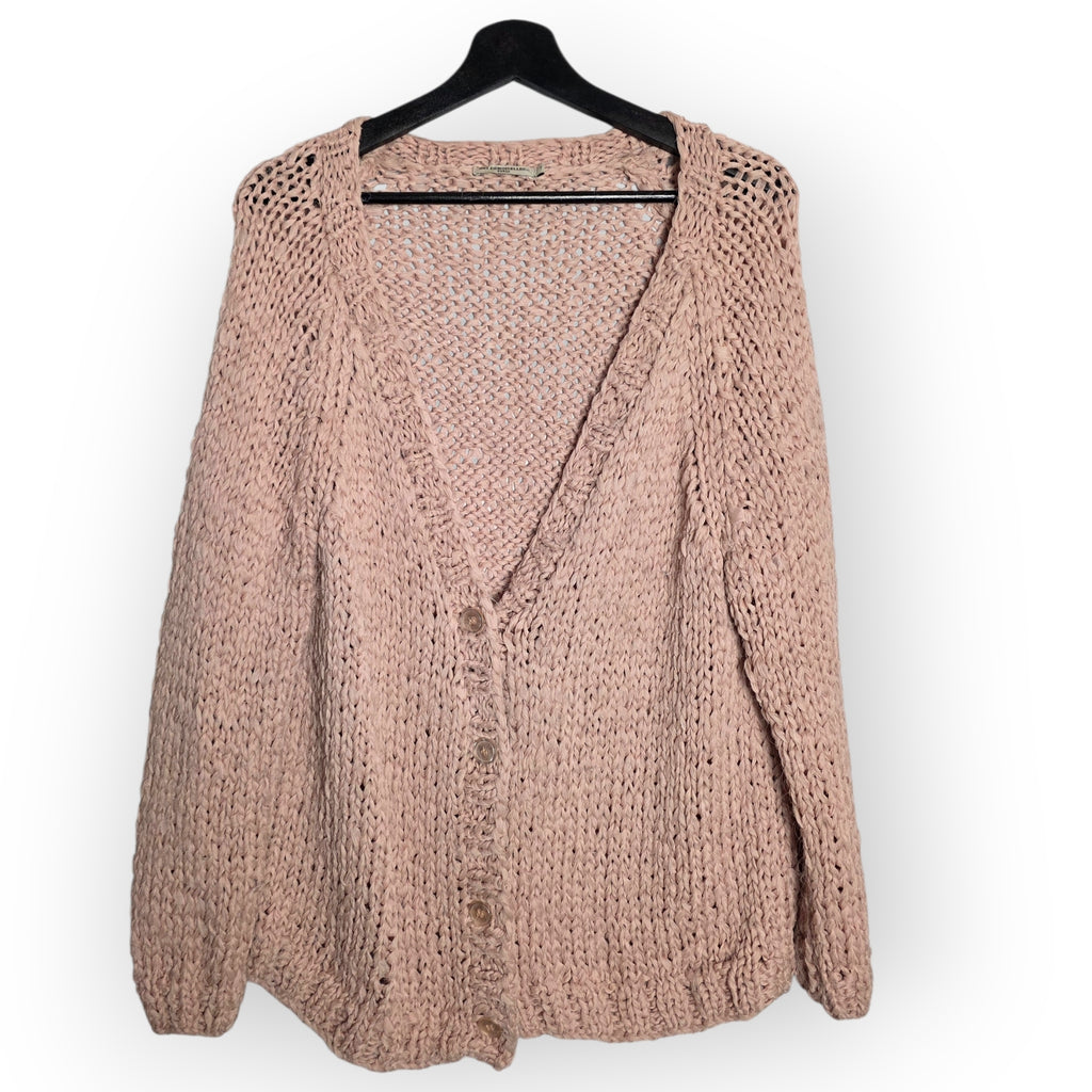 Mes Demoiselles Paris Enora chunky knit cardigan roze  oversized tweedehands dames designer T1