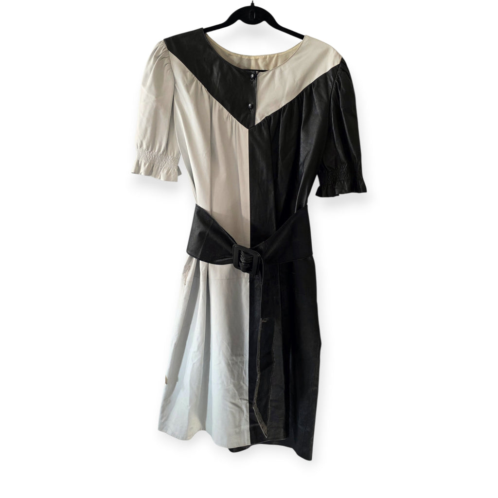 Iconische vintage designer leren jurk Emilio Pucci by Kres IT46 EU40-42 tweedehands dames designer