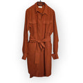 Chptr-S terracotta bruin midi jurk maat 40 L utility tweedehands dames designer
