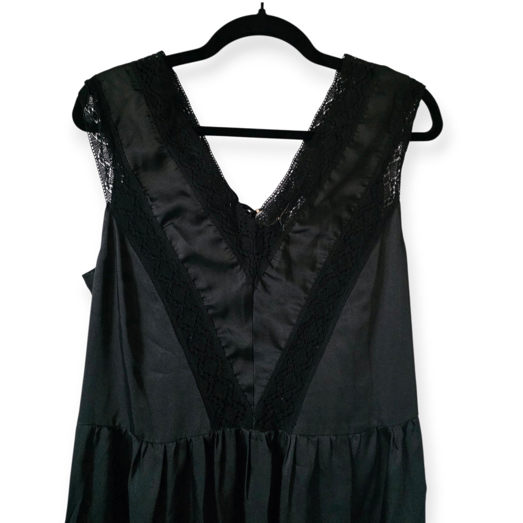 Rue 8isquit lange mouwloze maxi jurk zwart kant it46 40 L tweedehands dames designer