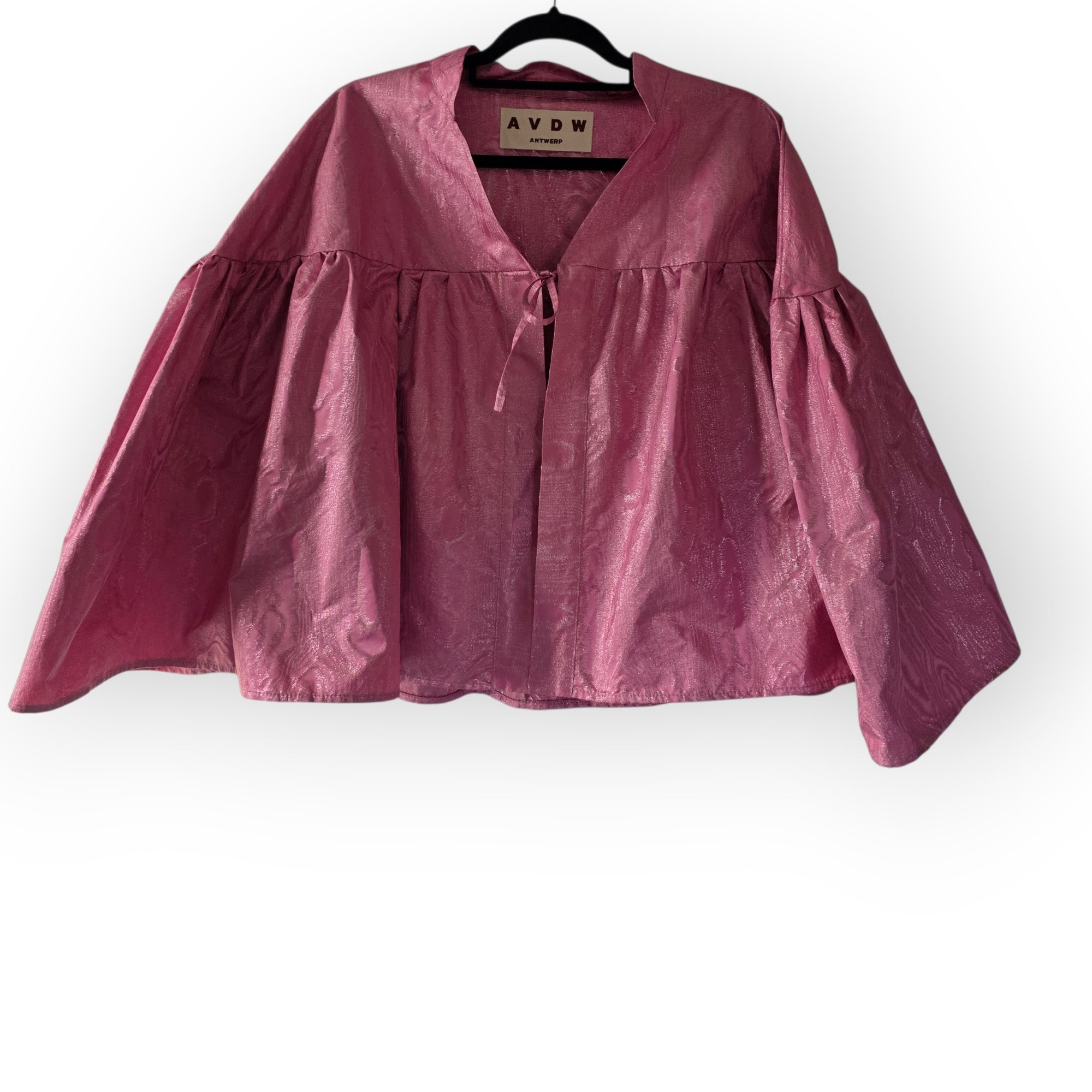 AVDW poncho cape jasje metallic roze one size tweedehands dames designer