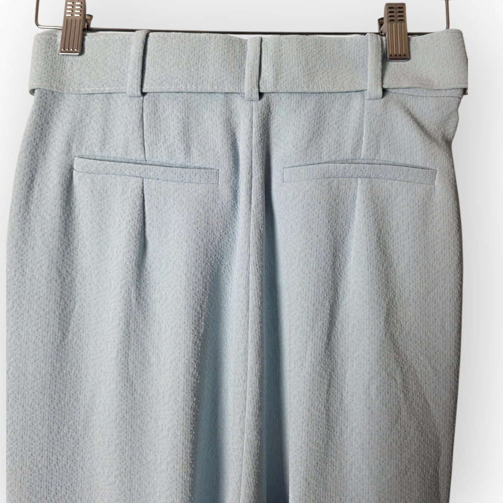Emilia Wickstead dames waffle pantalon broek blauw S 36 tweedehands designer dames