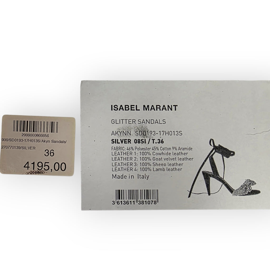 Isabel Marant bow glitter hakken Akynn zwart zilver 36 tweedehands dames designer