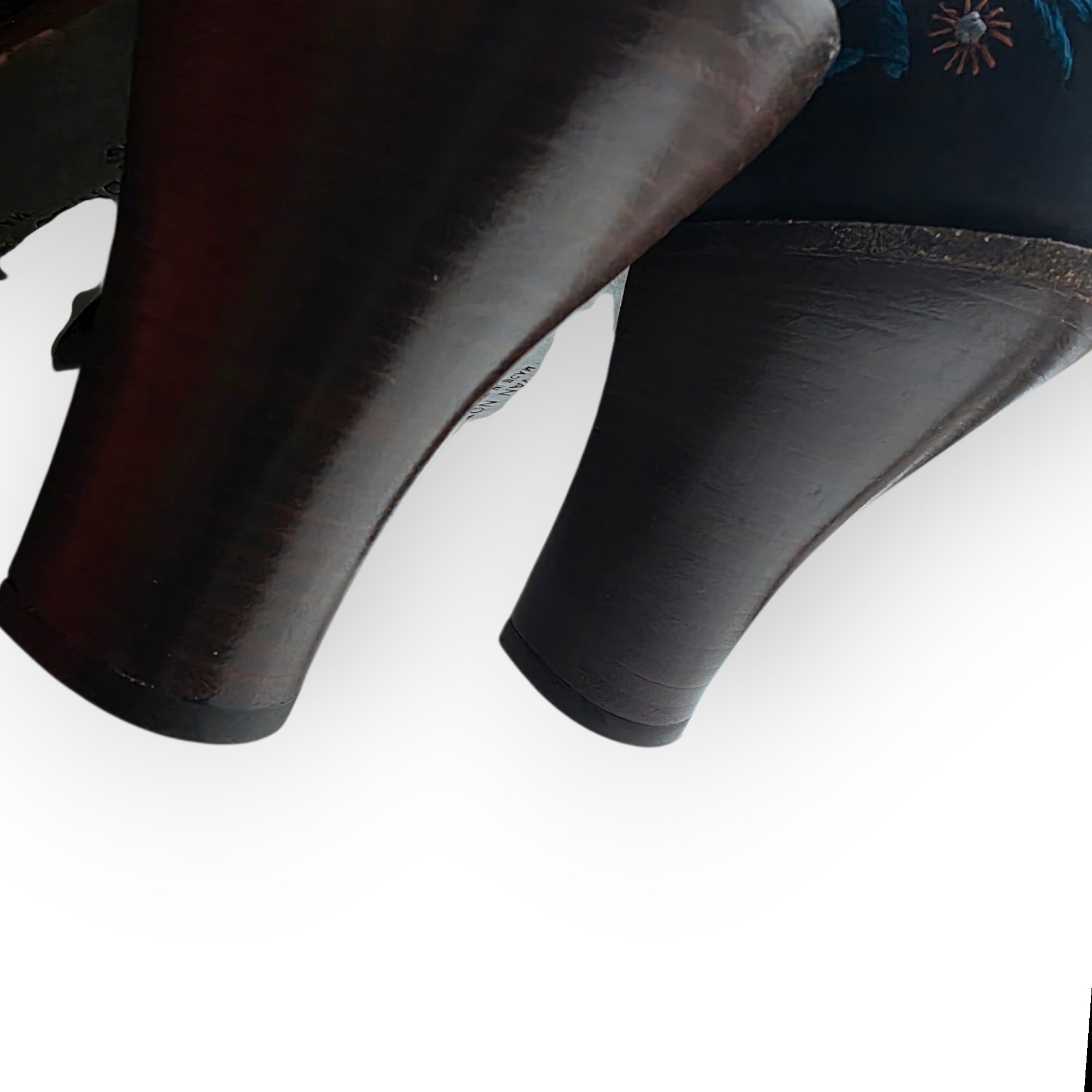 Dries van Noten geborduurde leren pumps maat 40,5 bruin tweedehands dames designer