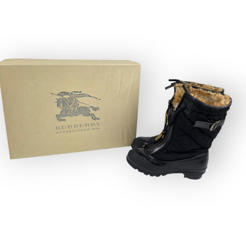 Burberry winterlaarzen moonboots zwart maat 36 rubber  tweedehands dames designer